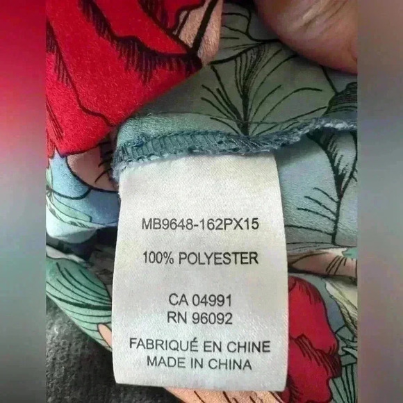 Dalia Women’s Colourful Red Blue Floral Sleeveless Blouse Art to Wear Small - Picture 6 of 10